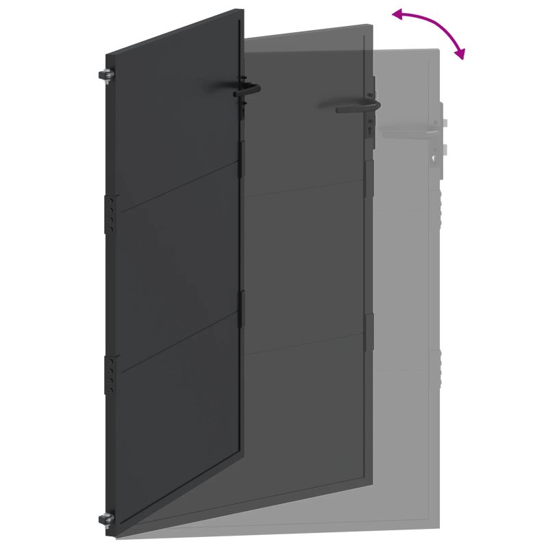 vidaXL Dārza vārti ar slēdzeni Melna 110 x 130 cm