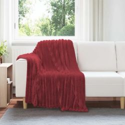 vidaXL Pleds Bordo sarkans 150 x 130 cm Flīss