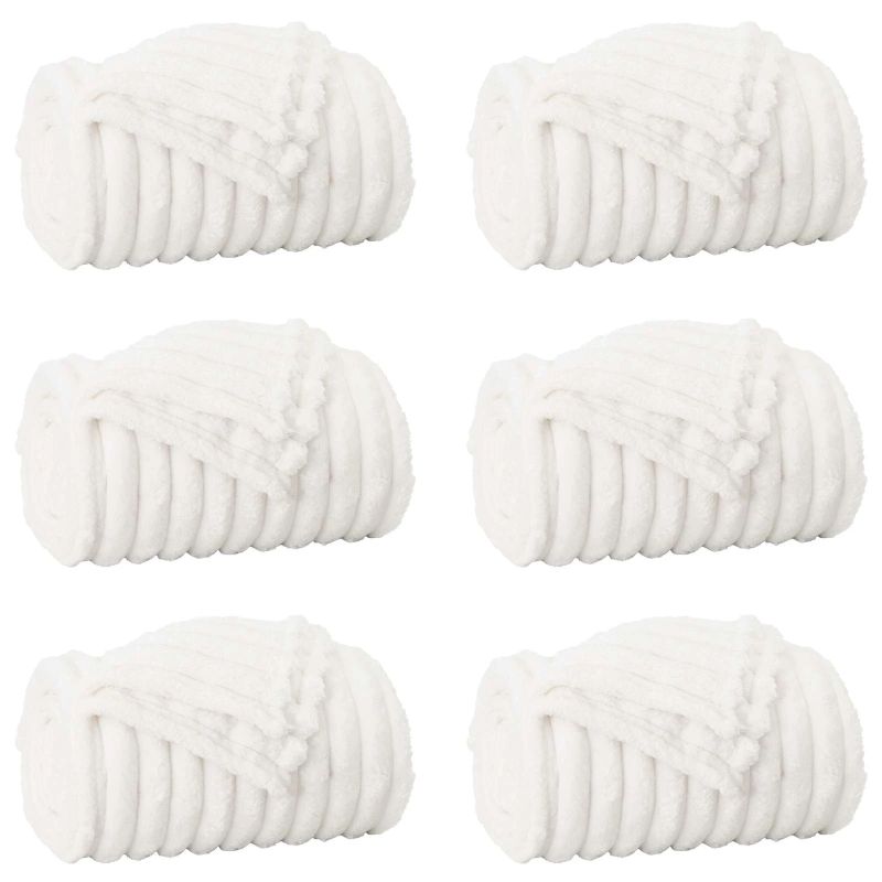 vidaXL Pledu segas 6 pcs Balts 270 x 240 cm Flīss