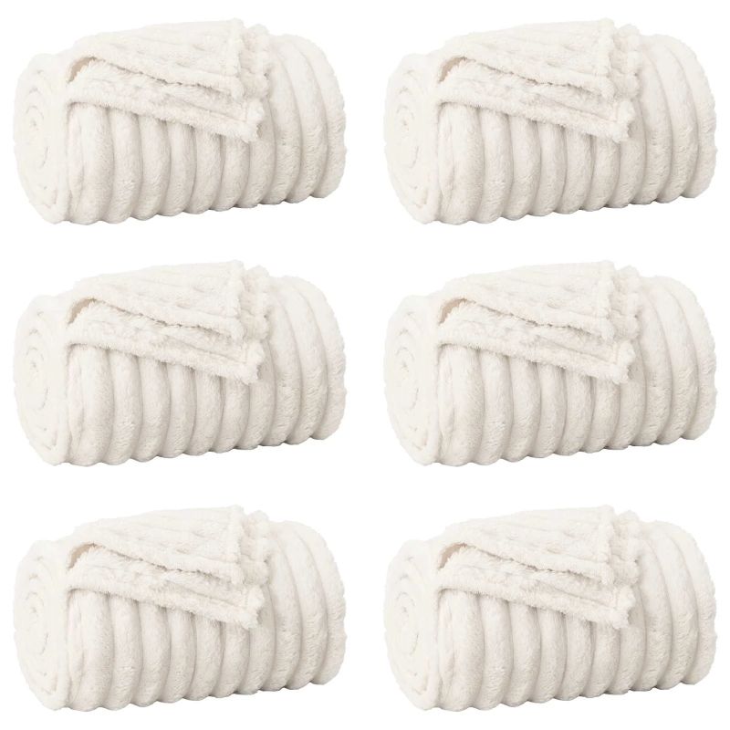 vidaXL Pledu segas 6 pcs Krēmkrāsa 200 x 150 cm Flīss