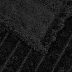 vidaXL Pleds Melna 200 x 150 cm Flīss