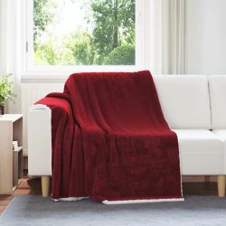 vidaXL Pleds Bordo sarkans 150 x 200 cm Flīss