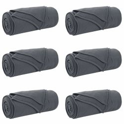 vidaXL Pledu segas 6 pcs Tumši pelēks 200 x 150 cm Flīss
