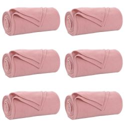 vidaXL Pledu segas 6 pcs Rozā 270 x 240 cm Flīss