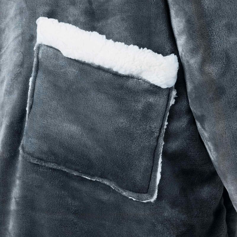 vidaXL Segas džemperis ar kapuci Tums zils s Fleeces un flaneļa