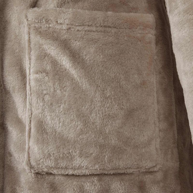 vidaXL Kapuču rūtiņu halāts Kamieļu krāsa xl Flanelis