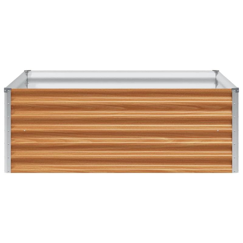 vidaXL Augstā puķu kaste Gaiši brūns 98 x 100 x 36 cm Cinkots tērauds