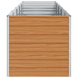vidaXL Augstā puķu kaste Gaiši brūns 400 x 80 x 77 cm Cinkots tērauds