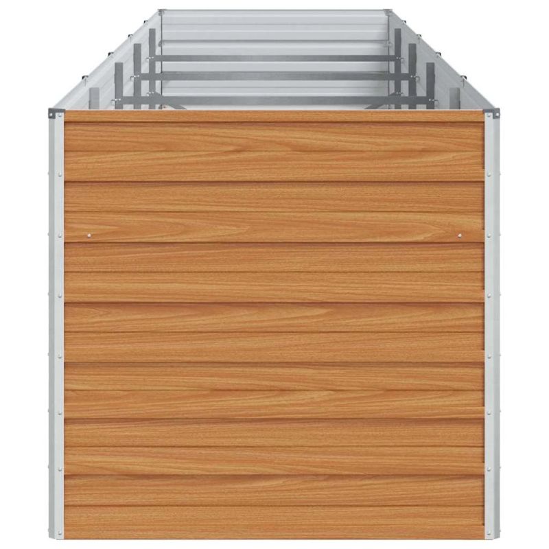 vidaXL Augstā puķu kaste Gaiši brūns 400 x 80 x 77 cm Cinkots tērauds