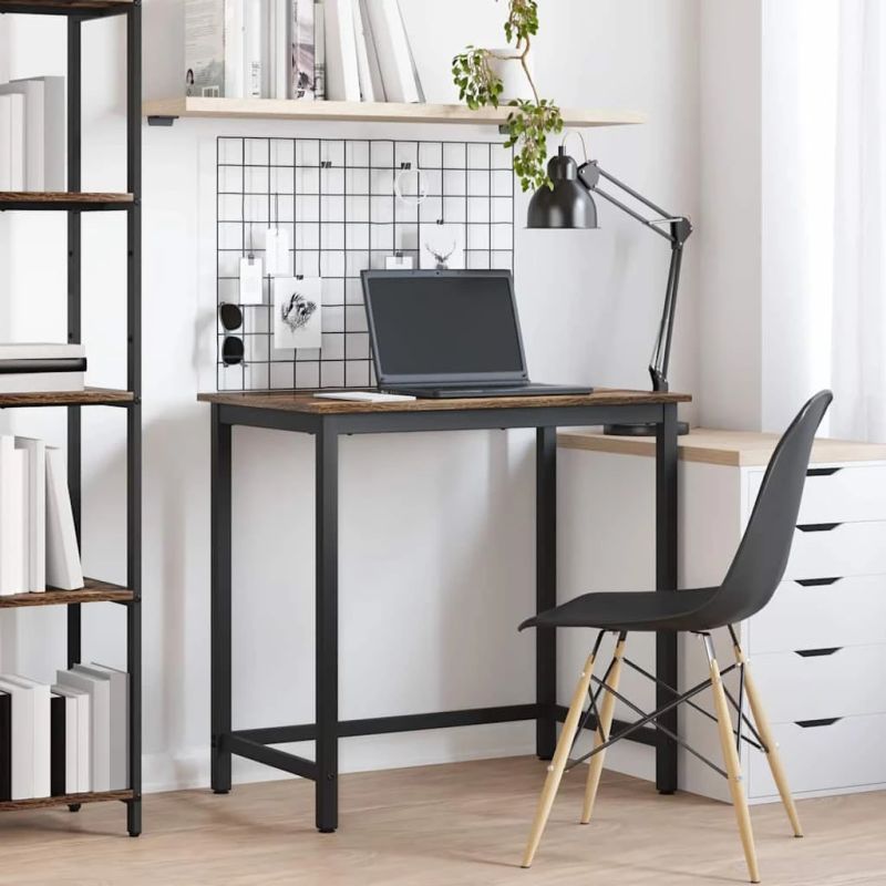 vidaXL galds Dūmaka ozols 100 x 50 x 76,5 cm Inženieru koks un tērauds