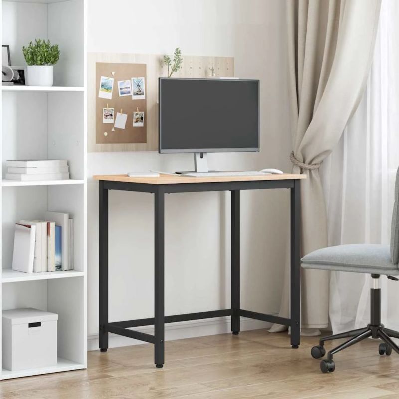 vidaXL galds Dabiska 80 x 50 x 77 cm Inženieru koks un tērauds