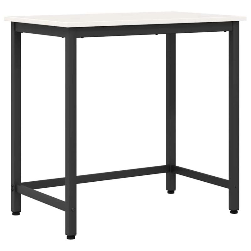 vidaXL galds Balts 80 x 50 x 77 cm Inženieru koks un tērauds