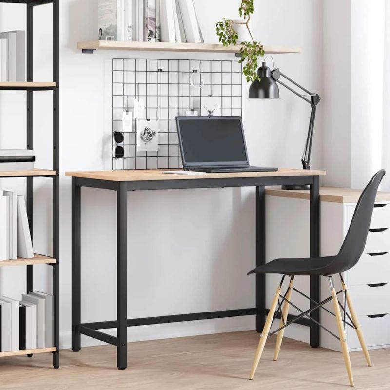 vidaXL galds Dabiska 100 x 50 x 77 cm Inženieru koks un tērauds