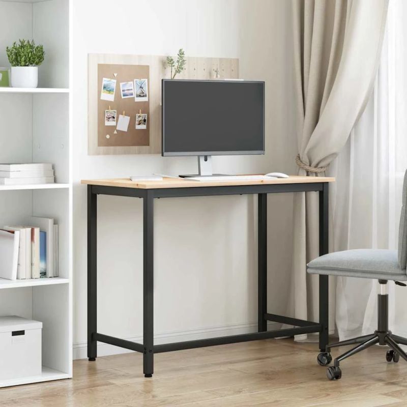 vidaXL galds Dabiska 100 x 50 x 77 cm Inženieru koks un tērauds