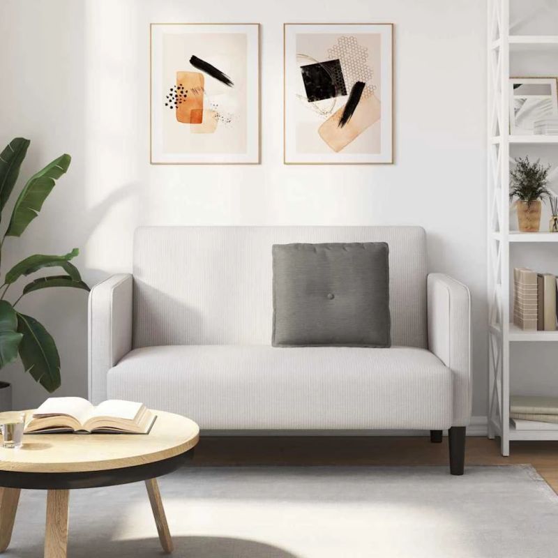 vidaXL Atpakaļ spilvens Gaiši pelēks 50 x 45 cm Korduroja audums