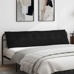 vidaXL Atpakaļ spilvens Melna 200 x 19 x 50 cm audums