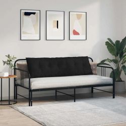 vidaXL Atpakaļ spilvens Melna 160 x 19 x 50 cm audums