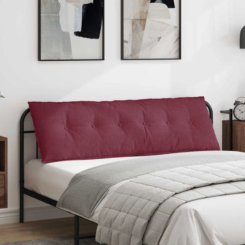 vidaXL Atpakaļ spilvens Vīna sarkans 160 x 19 x 50 cm audums