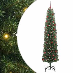 vidaXL Mākslīgā Ziemassvētku eglīte su 300 LED ar statīvu Zaļa 210 cm
