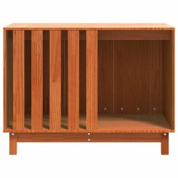 vidaXL Suņu māja Vaks brūns 100 x 70 x 70 cm Ciets priedes koks