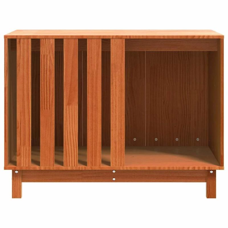 vidaXL Suņu māja Vaks brūns 100 x 70 x 70 cm Ciets priedes koks