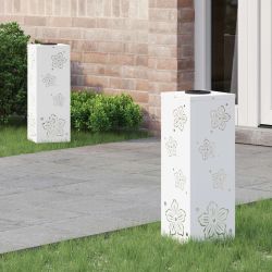 vidaXL Saules LED ceļa gaisma 2 pcs Balts Auksti velmēts tērauds