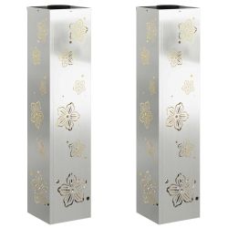 vidaXL Saules LED ceļa gaisma 2 pcs Sudraba Cinkots