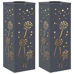 vidaXL Saules LED ceļa gaisma 2 pcs Antracīts Auksti velmēts tērauds