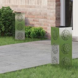 vidaXL Saules LED ceļa gaisma 2 pcs Cinkots Cinkots