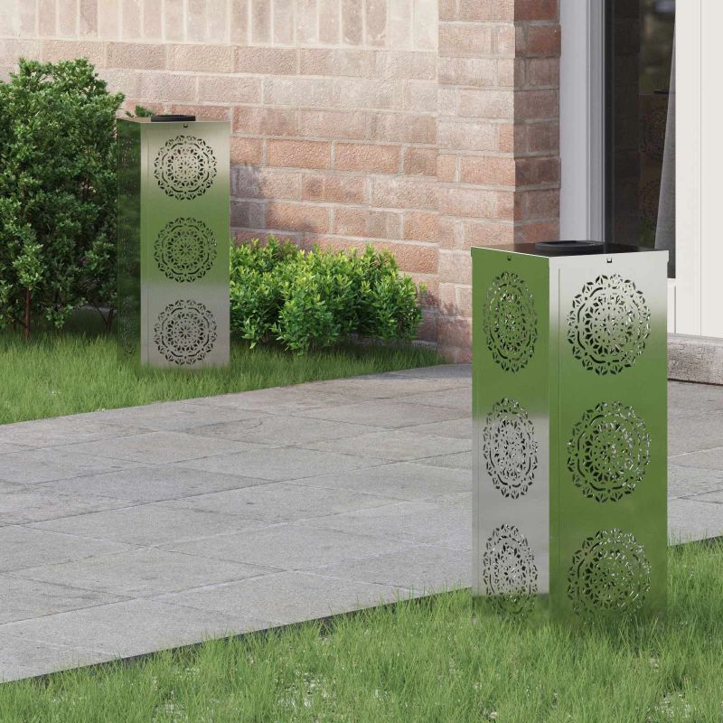 vidaXL Saules LED ceļa gaisma 2 pcs Cinkots Cinkots