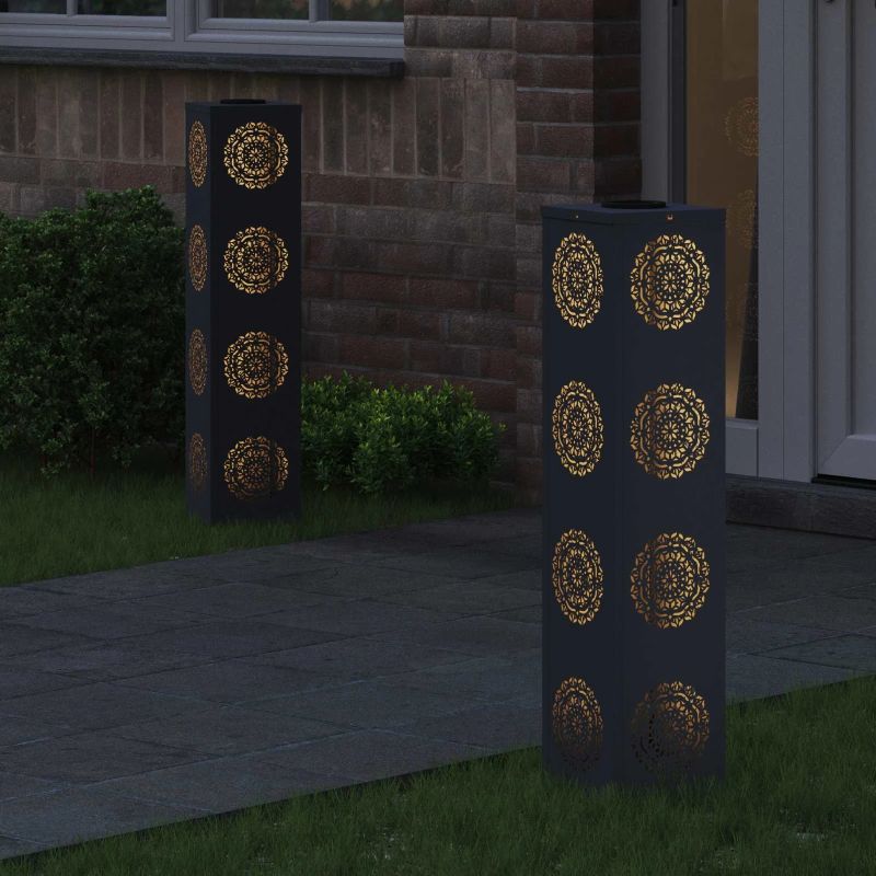 vidaXL Saules LED ceļa gaisma 2 pcs Antracīts Auksti velmēts tērauds