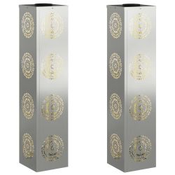 vidaXL Saules LED ceļa gaisma 2 pcs Cinkots Cinkots