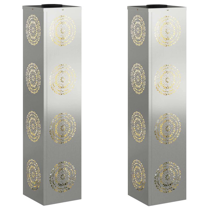 vidaXL Saules LED ceļa gaisma 2 pcs Cinkots Cinkots