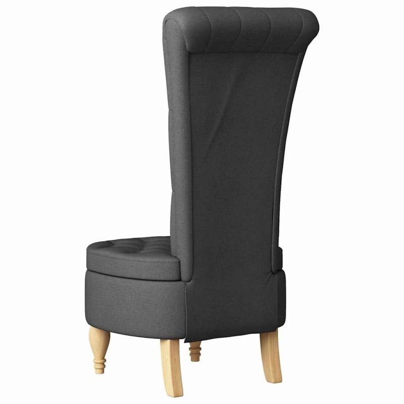 vidaXL Slipper krēsls Tumši pelēks 56,5 x 70 x 110 cm audums