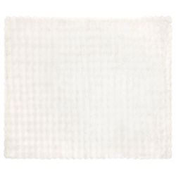 vidaXL Mākslīgā truša kažokādas sega Balts 130 x 150 cm Poliesters