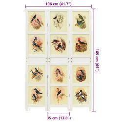 vidaXL Romdivider Paneļa Balts 212 x 165 cm MDF