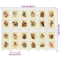 vidaXL Romdivider Paneļa Balts 212 x 165 cm MDF