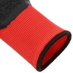 vidaXL Darba cimdi 12 pcs Sarkans un Melns 8 - m Lateksa pārklājums