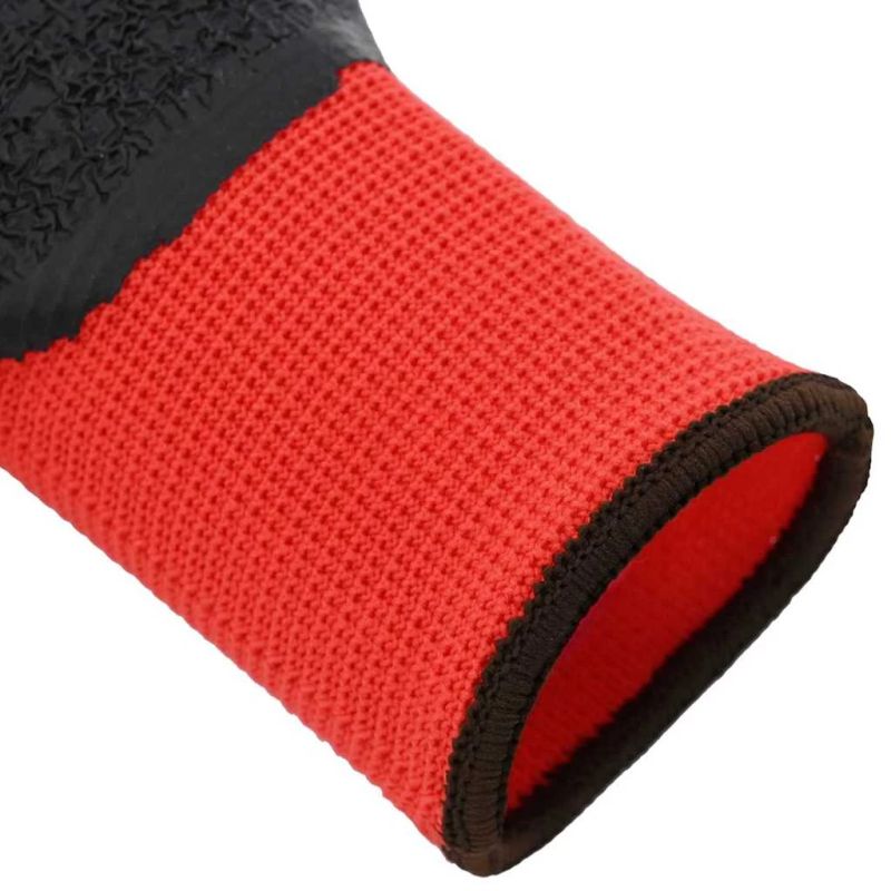 vidaXL Darba cimdi 12 pcs Sarkans un Melns 8 - m Lateksa pārklājums