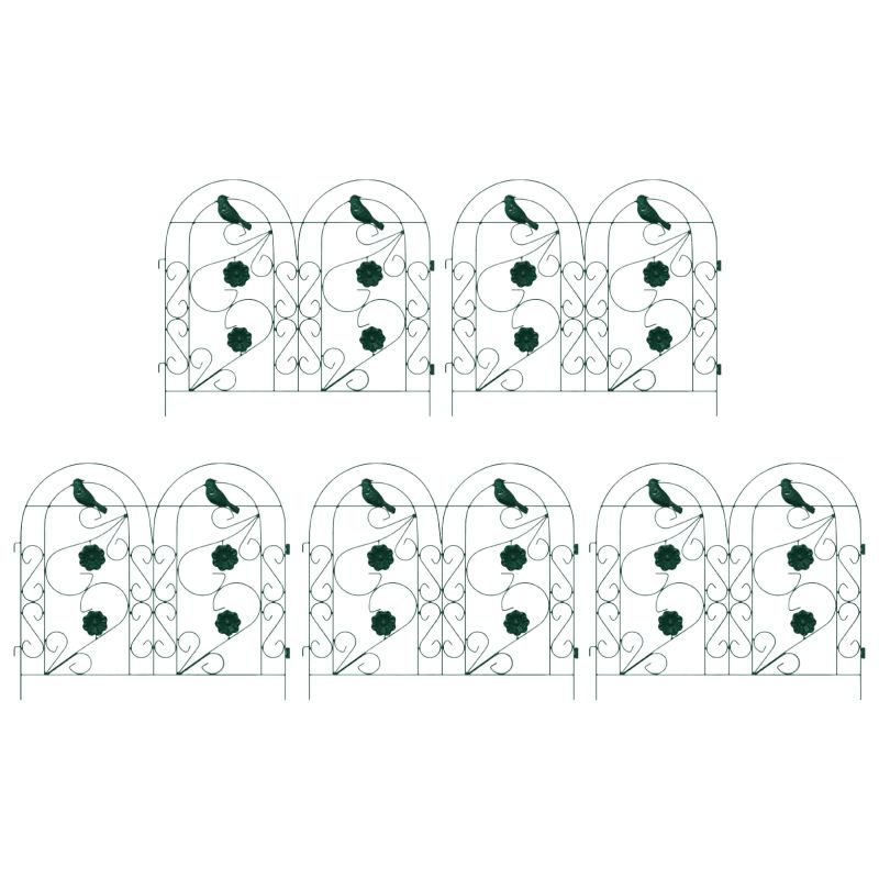 vidaXL Dārza žogs Režģa raksts Zaļa 308,5 x 54,5 x 0,3 cm