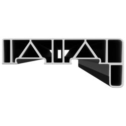 vidaXL Logu palodze Melns ar koka tekstūru 140 x 10 x 4,5 cm