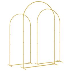 vidaXL Kāzu arka 3 pcs Zelts Tērauds