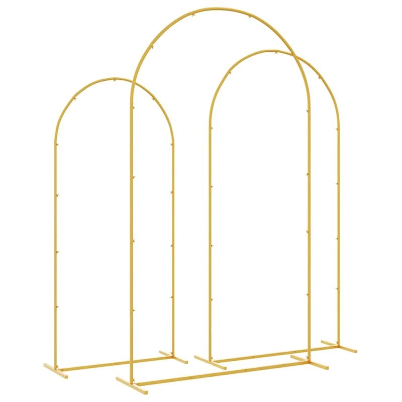 vidaXL Kāzu arka 3 pcs Zelts Tērauds