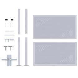 vidaXL Dārza vārti ar slēdzeni Sudraba 85 x 100 cm Nerūsējošs tērauds