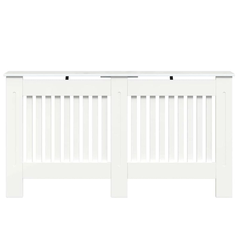 vidaXL Radiatora Vāks Augsta spīduma baltā krāsa 152 x 19 x 81,5 cm