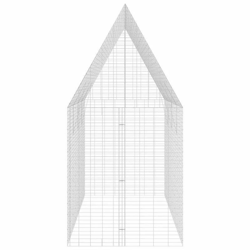 vidaXL Truša būris Sudraba 400 x 100 x 210 cm Cinkots tērauds