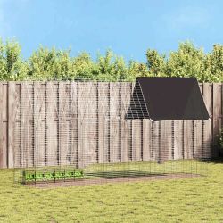 vidaXL Truša būris Sudraba 400 x 100 x 210 cm Cinkots tērauds