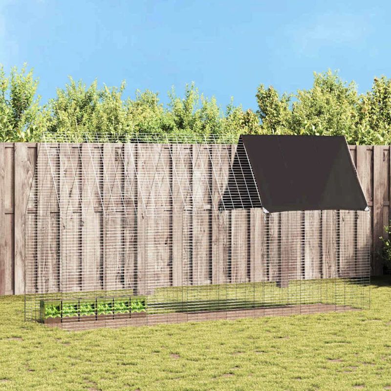 vidaXL Truša būris Sudraba 400 x 100 x 210 cm Cinkots tērauds