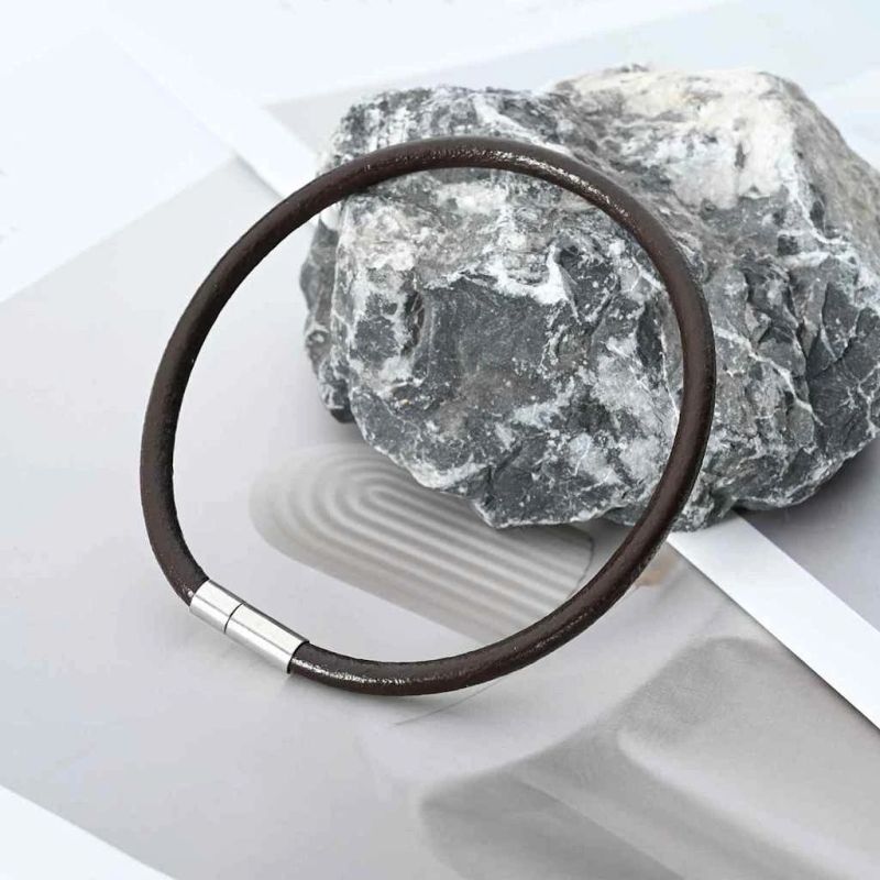 vidaXL Ādas aukla Tumši brūna DIA4 mm x 50 m Āda