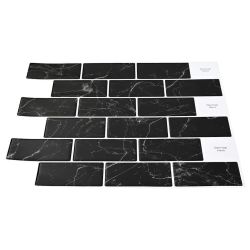 vidaXL Metro flīze 50 pcs Melnā marmora 30,5 x 30,5 cm